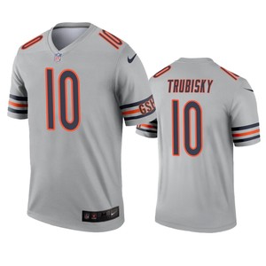Chicago Bears Mitchell Trubisky Silver Inverted Legend Jersey