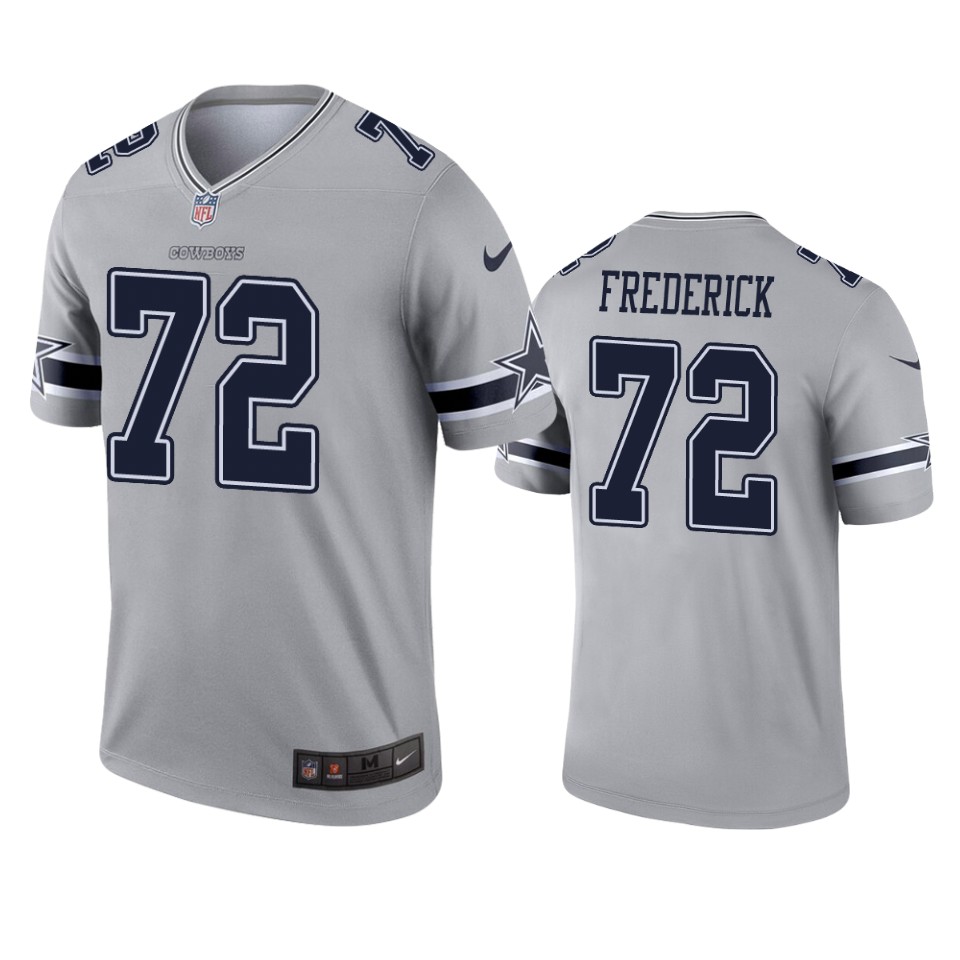 Dallas Cowboys Travis Frederick Gray Inverted Legend Jersey - Cocomos