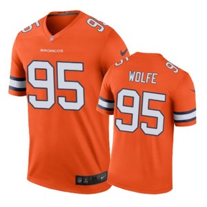 Denver Broncos #95 Derek Wolfe Nike Color Rush Orange Jersey