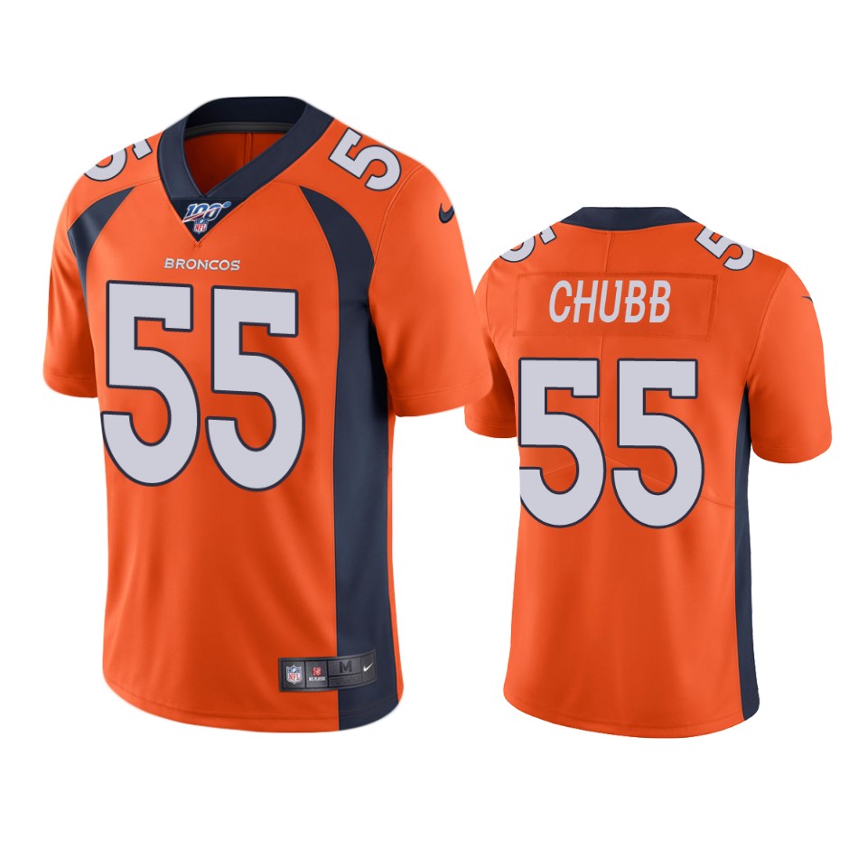 Denver Broncos Bradley Chubb Orange 100th Season Vapor Limited Jersey