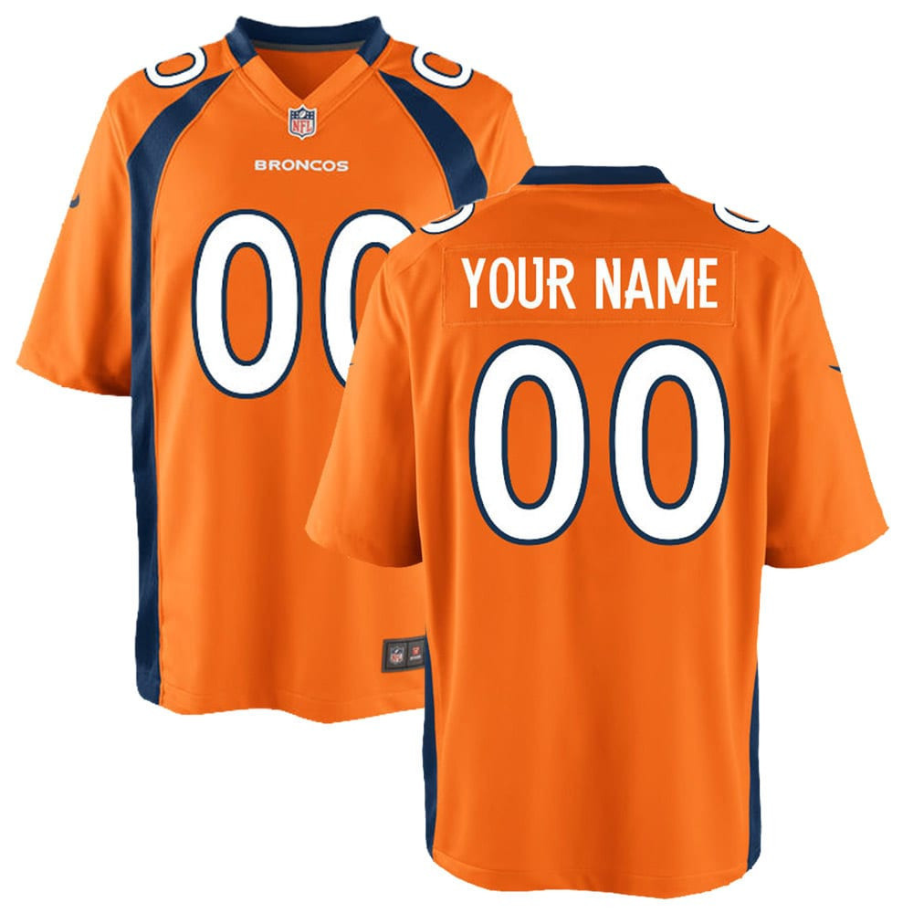 Denver Broncos Custom Game Jersey Orange Custom Jerseys Nfl - Cocomos