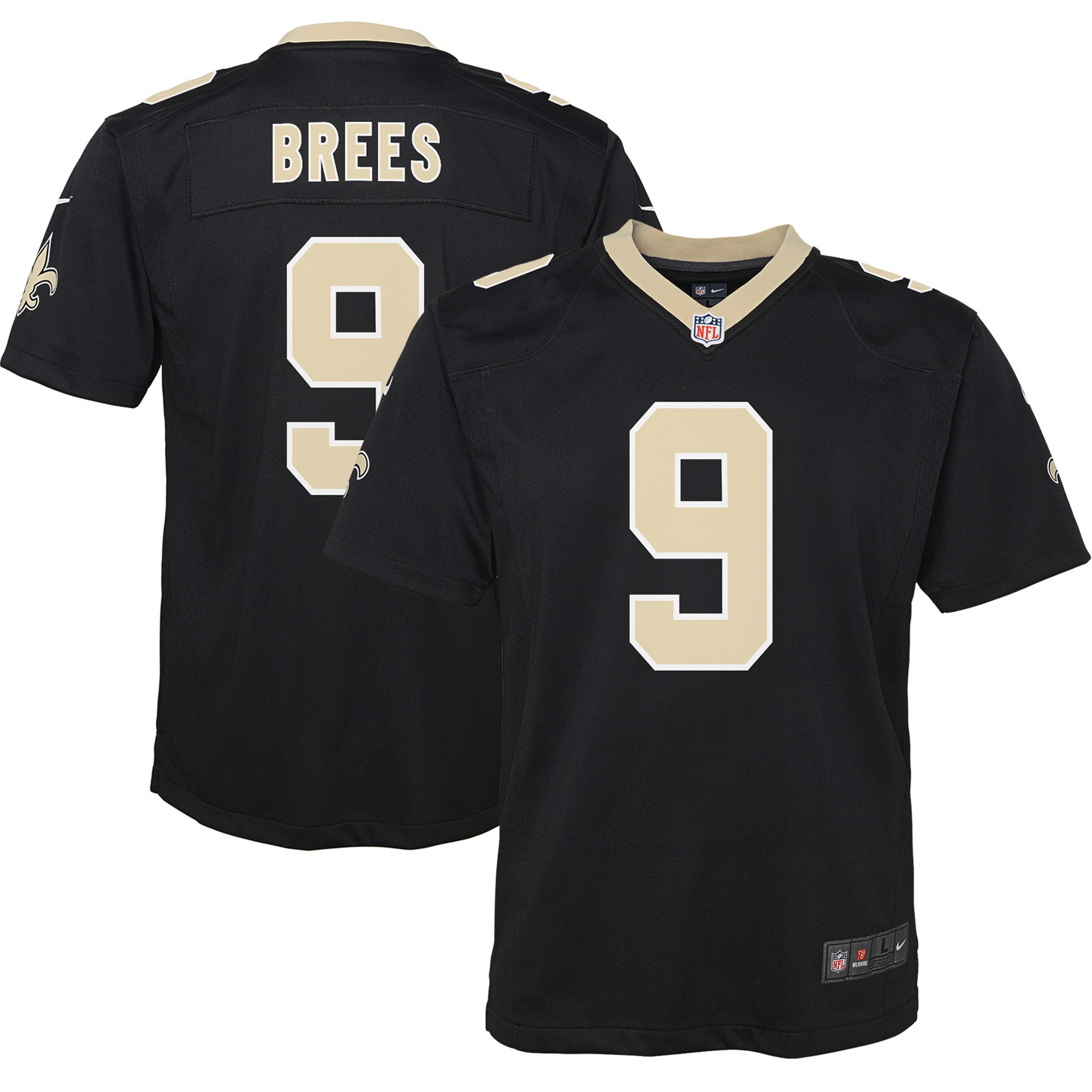 Drew Brees New Orleans Saints Team Color Game Jersey Black Nfl