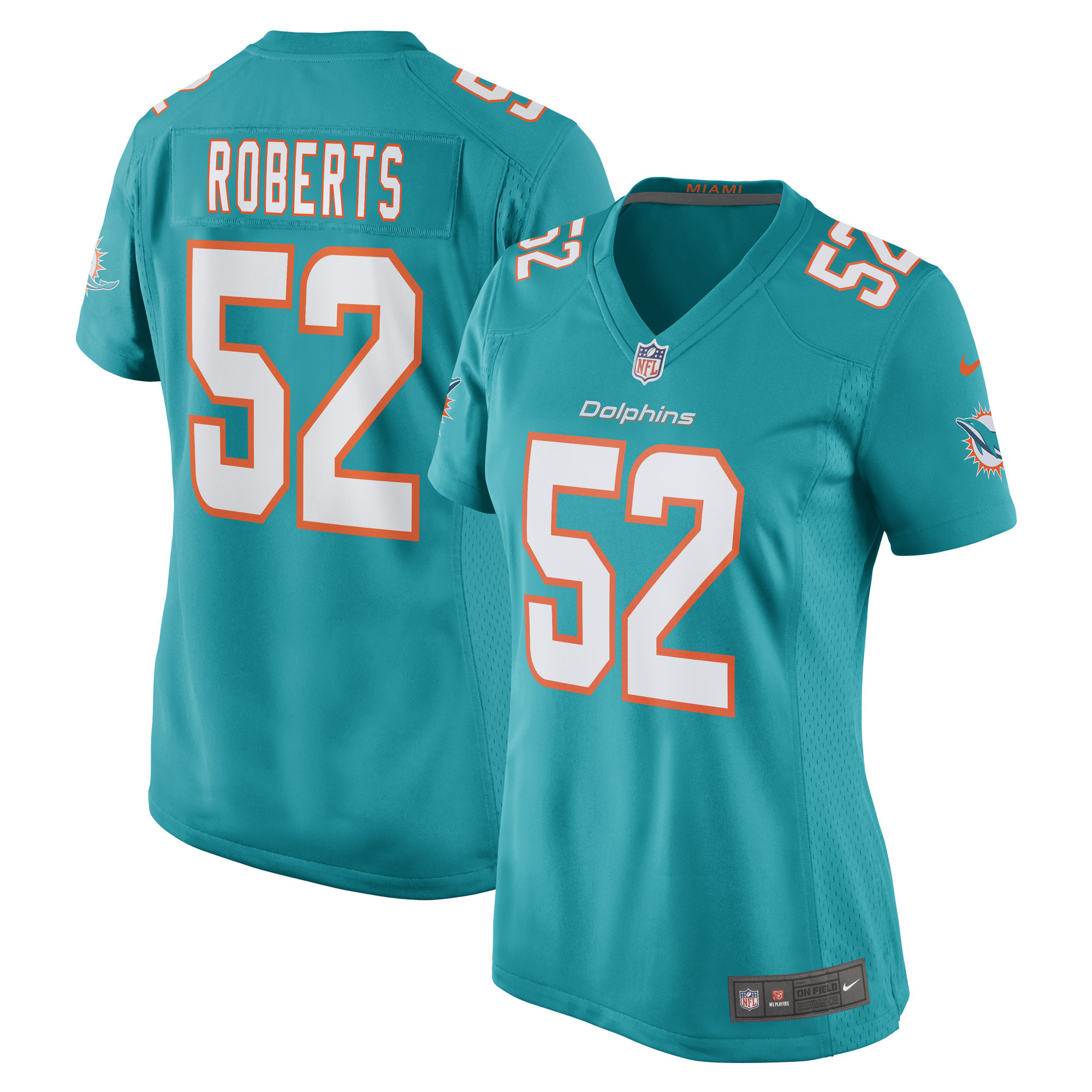 Elandon Roberts Miami Dolphins Womens Game Player Jersey - Aqua Nfl