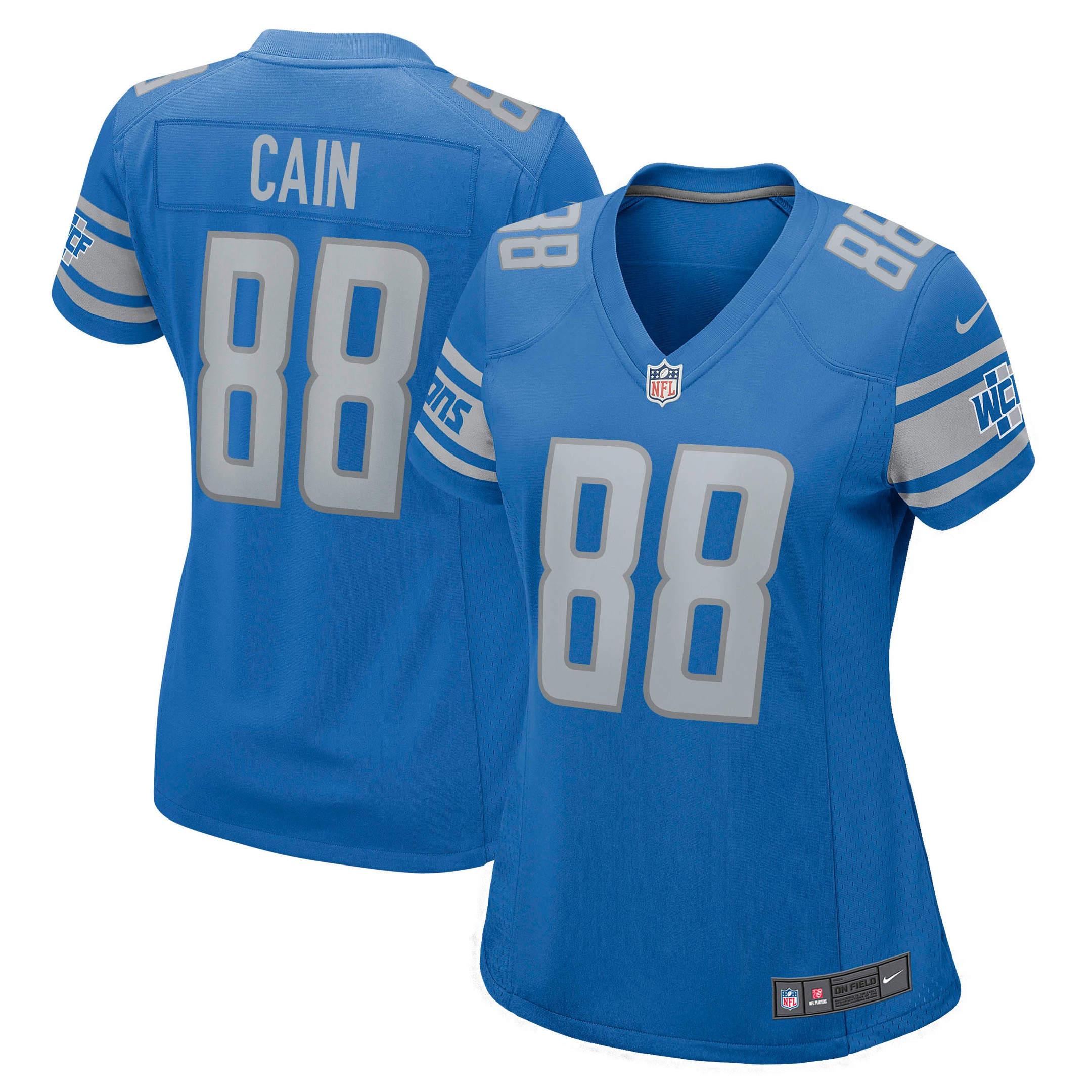 Jim Cain Detroit Lions Womens Retired Player Jersey - Blue Nfl