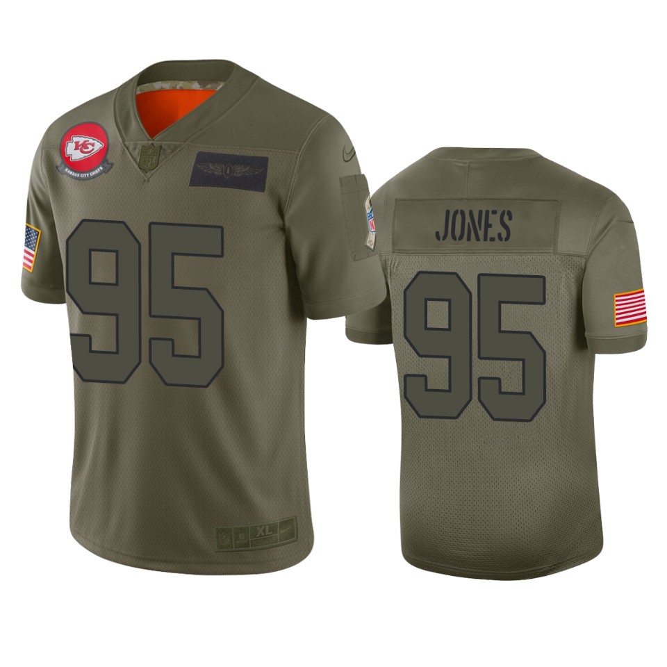 Kansas City Chiefs Chris Jones Camo 2019 Salute To Service Limited Jersey