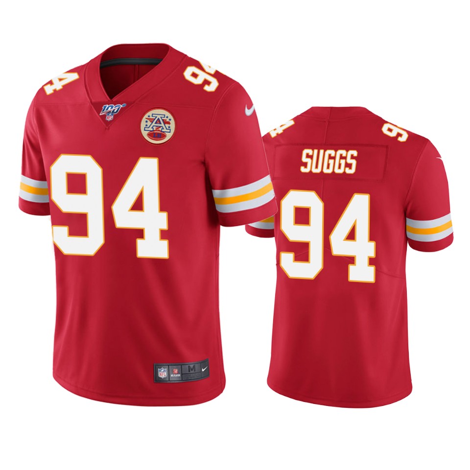 Kansas City Chiefs Terrell Suggs Red 100th Season Vapor Limited Jersey