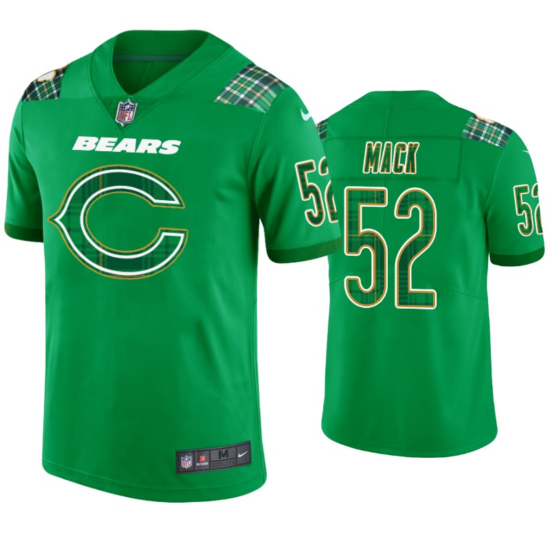 Khalil Mack Chicago Bears #52 Jersey St. Patricks Day Kelly Green Lucky - Men