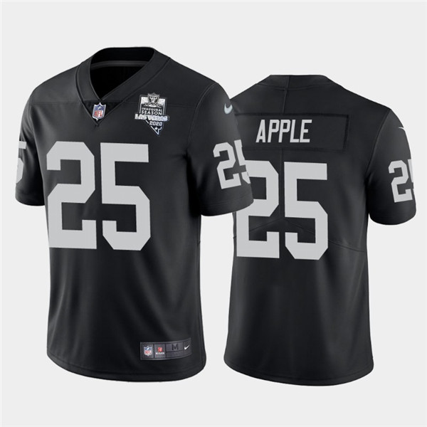 Mens Oakland Raiders Black #25 Eli Apple 2020 Inaugural Season Vapor Limited Stitched Nfl Jersey