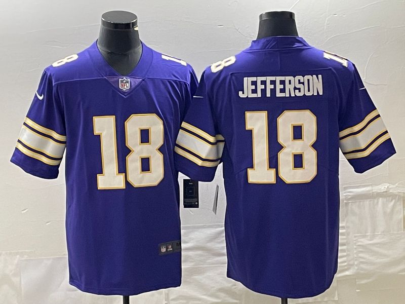 Minnesota Vikings #18 Justin Jefferson Jersey - Blue - Cocomos