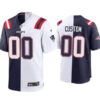 New England Patriots Customized Navy White Split Stitched Game Jersey - Cocomos