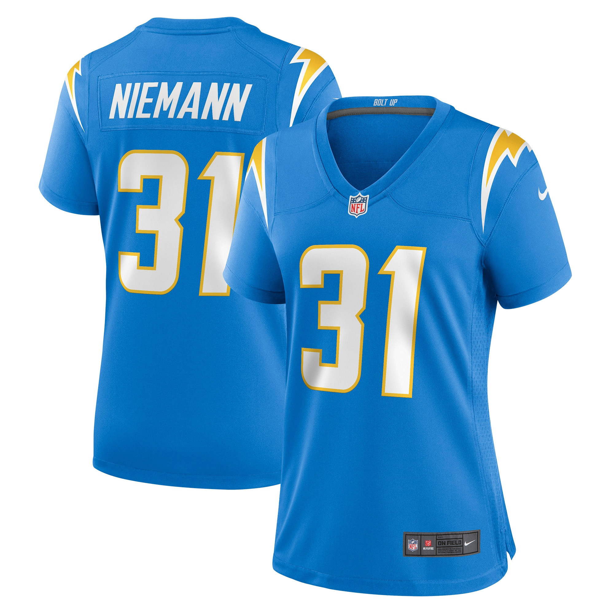 Nick Niemann Los Angeles Chargers Womens Game Player Jersey - Powder Blue Nfl