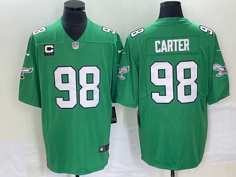 Philadelphia Eagles #98 Carter Jersey - Green - Cocomos