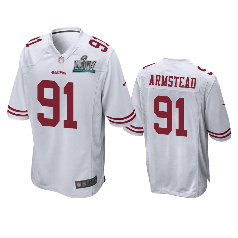 San Francisco 49ers Arik Armstead White Super Bowl Liv Game Jersey