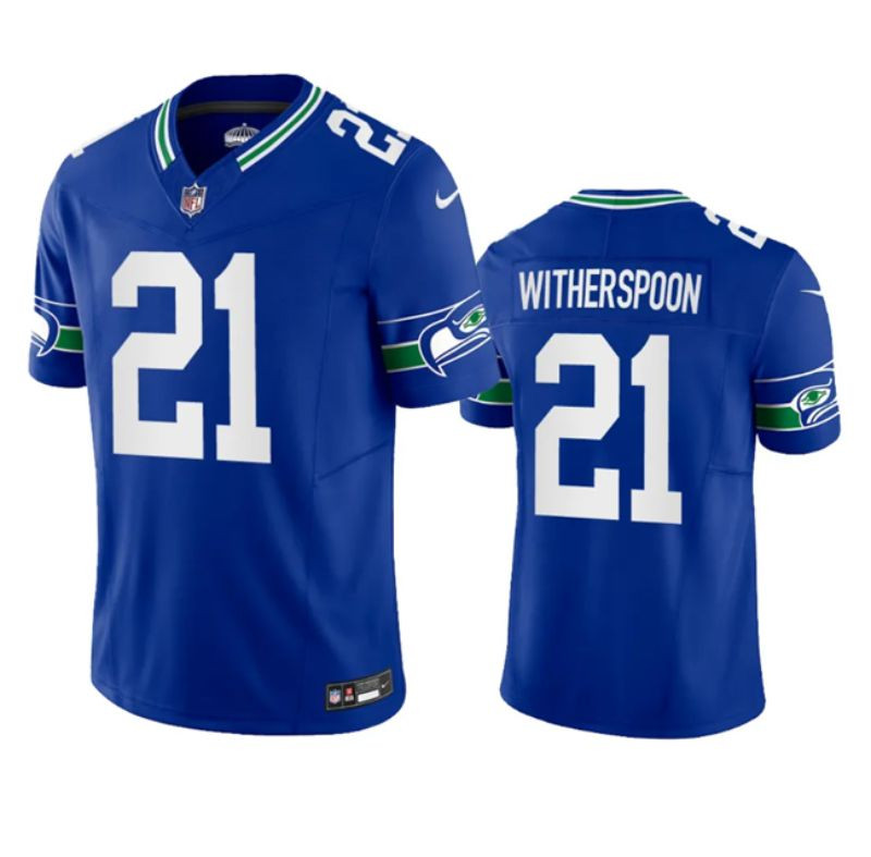 Seattle Seahawks #21 Artie Burns Royal 2023 Fuse Vapor Limited Throwback Jersey - Cocomos