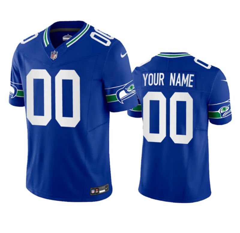 Seattle Seahawks Active Player Custom Royal 2023 Fuse Vapor Limited Jersey - Cocomos