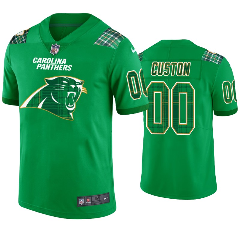 St. Patricks Day Carolina Panthers Custom Jersey Kelly Green - Mens