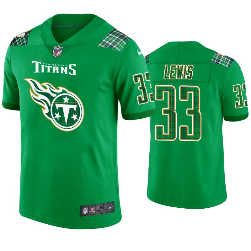 St. Patricks Day Tennessee Titans #33 Dion Lewis Jersey Kelly Green - Men - Cocomos