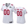 Womens San Francisco 49ers Custom White Super Bowl Liv Game Jersey