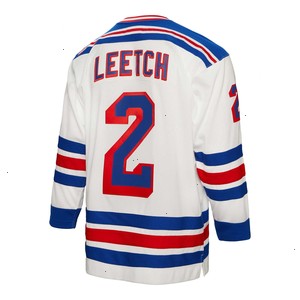 Brian Leetch New York Rangers Mitchell & Ness 1993/94 Alternate Captain Patch Blue Line Player Jersey - White