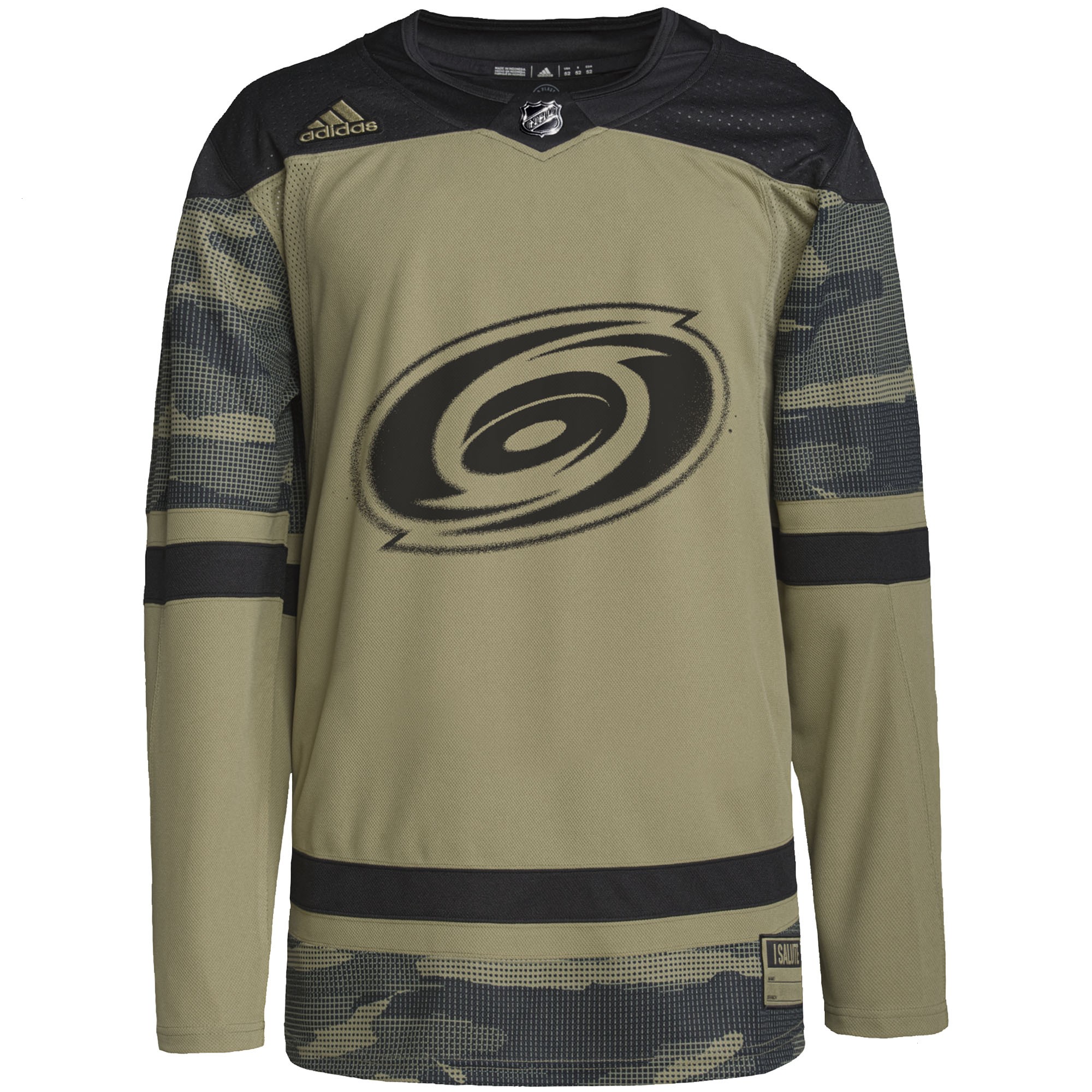 Carolina Hurricanes adidas Military Appreciation Team Authentic Custom Practice Jersey - Camo