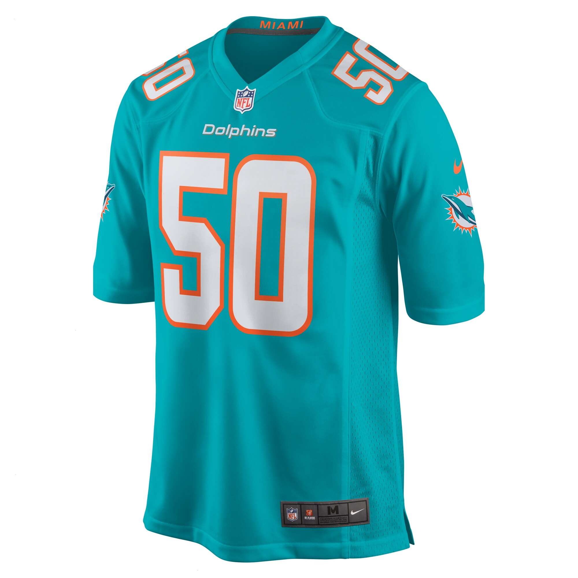 Chase Winovich Miami Dolphins Nike Team Game Jersey - Aqua