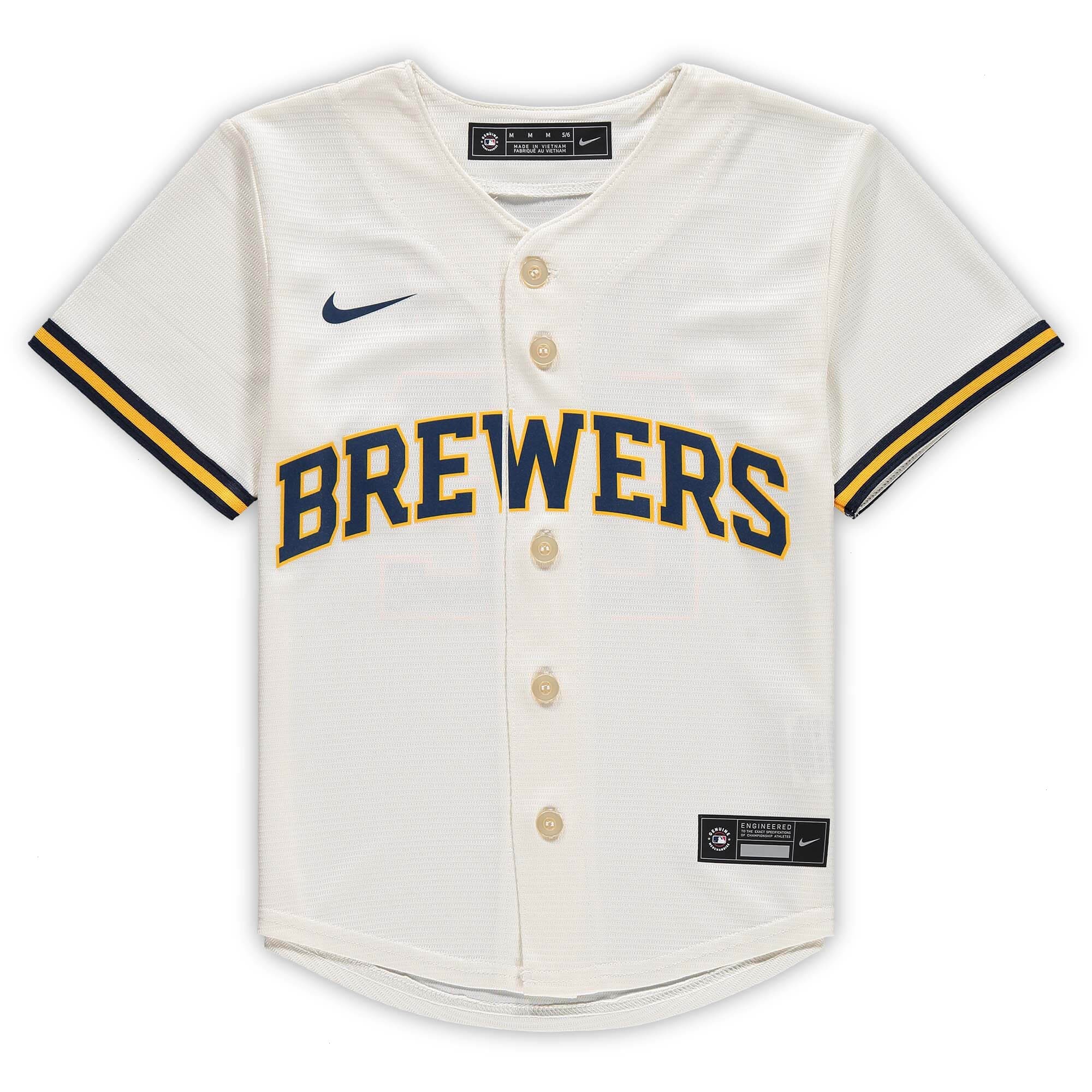 Christian Yelich Milwaukee Brewers Nike Preschool Home Replica Player Jersey - Cream