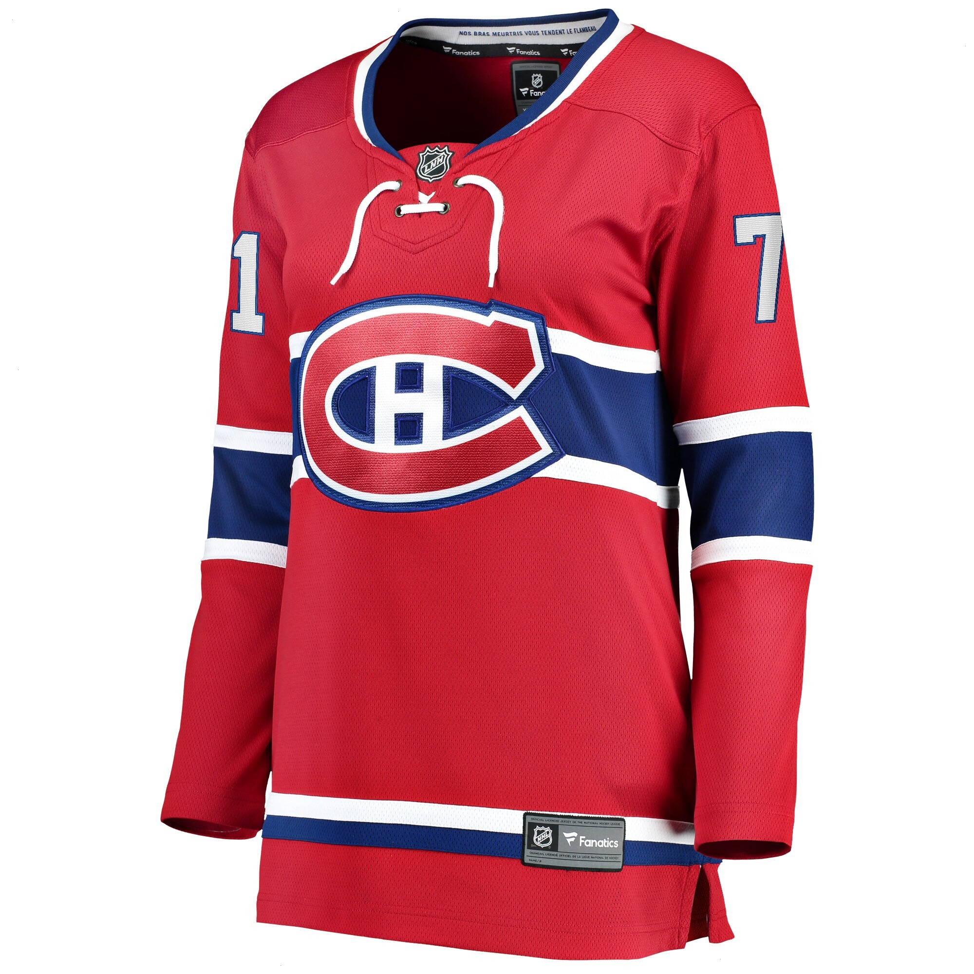 Jake Evans Montreal Canadiens Fanatics Branded Women's Home Breakaway Player Jersey - Red