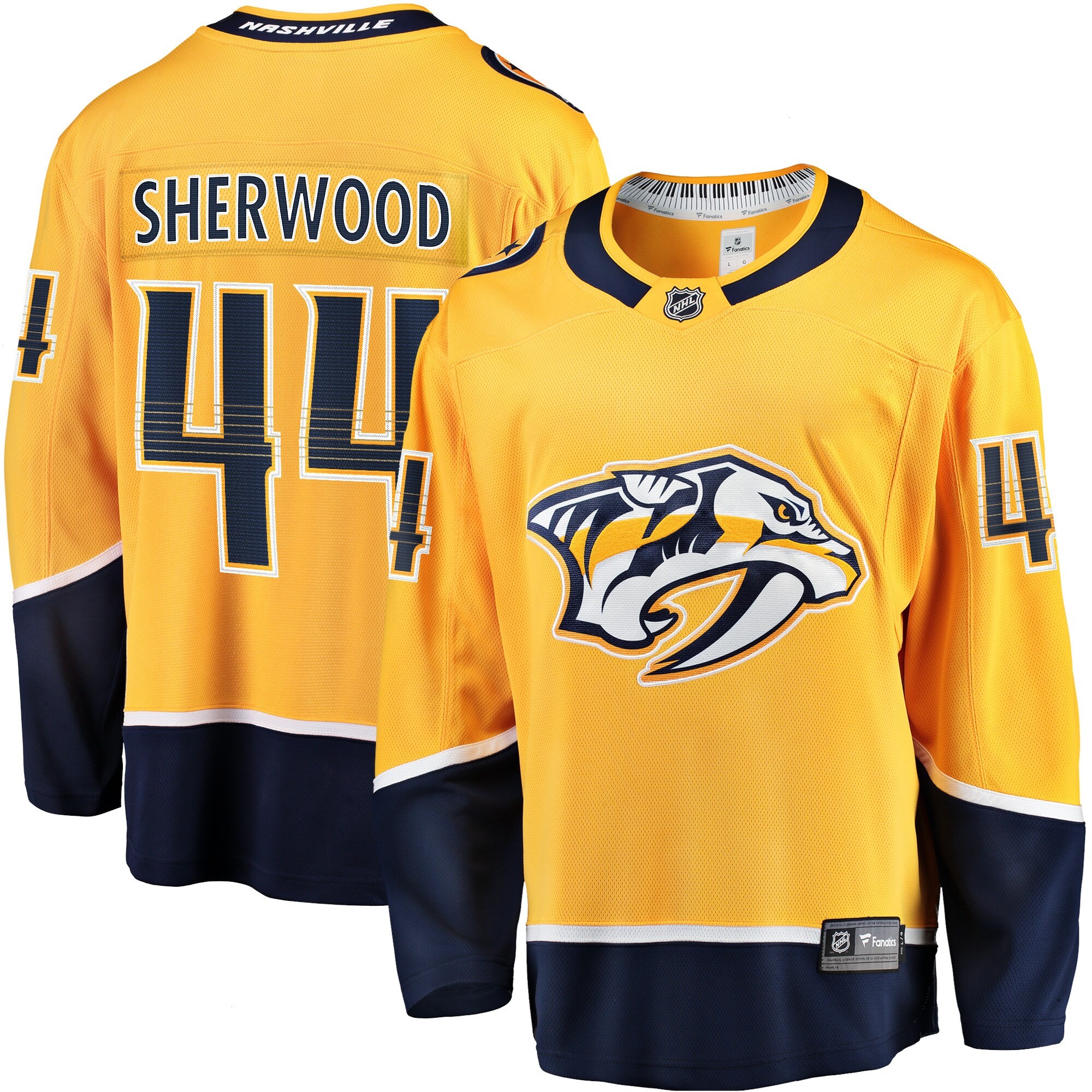 Kiefer Sherwood Nashville Predators Fanatics Branded Home Breakaway Player Jersey - Gold