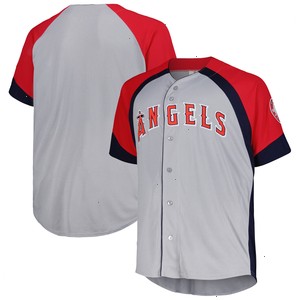  Los Angeles Angels Profile Big & Tall Colorblock Team Fashion Jersey - Gray