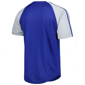 Los Angeles Dodgers Stitches Button-Down Raglan Fashion Jersey - Royal