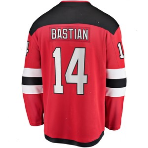 Nathan Bastian New Jersey Devils Fanatics Branded Home Breakaway Player Jersey - Red