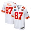 Travis Kelce Kansas City Chiefs Nike Super Bowl LVII Patch Away Game Jersey - White
